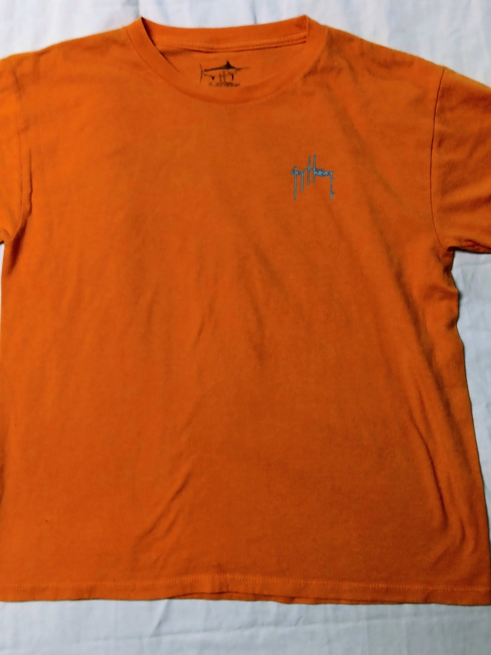 Guy Harvey Kids Orange Short Sleeve Tee with Chest Logo